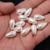 Tear drop glass pearl beads half hole in 10x18mm