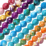 Lab created facted stone beads