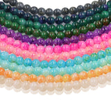 Floral glass beads in jade effect