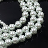 high quality crystal pearl beads in light green color