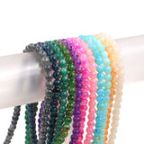 Floral glass beads in jade effect