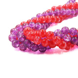 Glass beads with white stripe