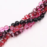 Glass beads with white stripe