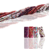 Glass cloisonne beads in column shape