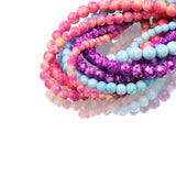 Floral glass beads