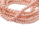 high quality crystal glass pearl beads in rose peach color