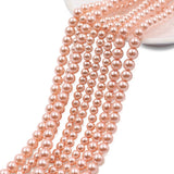 high quality crystal glass pearl beads in rose peach color