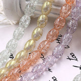 Crackle beads in rice shape