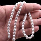 glass tear drop pearl beads in 6x7mm