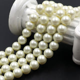 glass matte pearl beads in cream color