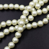 glass matte pearl beads in cream color