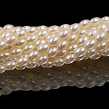 glass rice pearl beads cream in 4x6mm