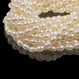 glass rice pearl beads cream in 4x6mm