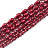 glass tear drop pearl beads