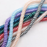 glass rondelle pearl beads in 3x8mm