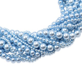 high quality crystal glass pearl beads in light blue color