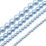 high quality crystal glass pearl beads in light blue color