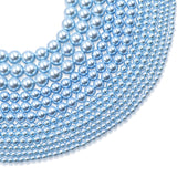 high quality crystal glass pearl beads in light blue color