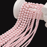 glass matte pearl beads in pink color