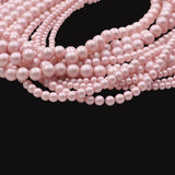 glass matte pearl beads in pink color