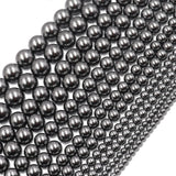 high quality crystal glass pearl beads in dark grey color