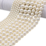 high quality crystal glass pearl beads in pearlescent white color
