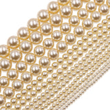 high quality crystal glass pearl beads in light gold color