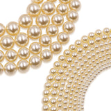 high quality crystal glass pearl beads in light gold color
