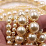 high quality crystal glass pearl beads in light gold color