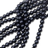 glass matte pearl beads in black color