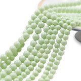high quality crystal glass pearl beads in pastel green color