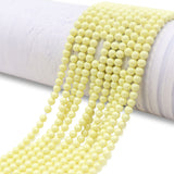 high quality crystal glass pearl beads in pastel yellow color