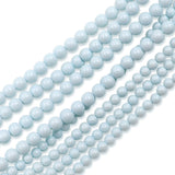 high quality crystal glass pearl beads in pastel blue color