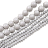 high quality crystal glass pearl beads in pastel grey color