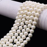 high quality crystal glass pearl beads in pearlescent white color