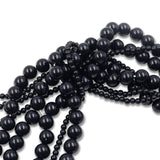 high quality crystal glass pearl beads in full black color