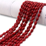 non trace beads in coral red color 4x8mm tear drop shape