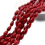 non trace beads in coral red color 4x8mm tear drop shape