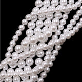 high quality crystal glass pearl beads in full white color