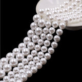 high quality crystal glass pearl beads in full white color