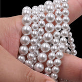 high quality crystal glass pearl beads in full white color