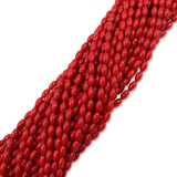 non trace beads in rice 4x8mm coral red color