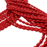 non trace beads in rice 4x8mm coral red color