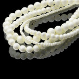 glass matte pearl beads in cream color
