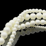 glass matte pearl beads in cream color