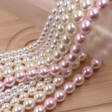 Glass pearl beads in oval shape
