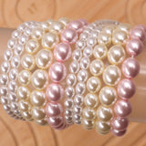 Glass pearl beads in oval shape
