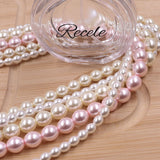 Glass pearl beads in oval shape