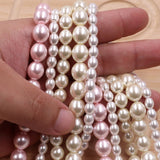 Glass pearl beads in oval shape