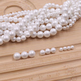 glass matte pearl beads in white color